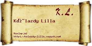 Kálazdy Lilla névjegykártya