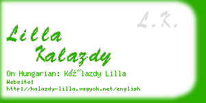 lilla kalazdy business card